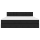 LED opbevarings seng med madras Sort 200 x 200 cm Stof