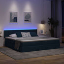 LED opbevarings seng med madras Blå 200 x 200 cm Stof
