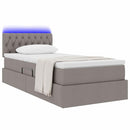 LED opbevarings seng med madras Gråbrun 90 x 190 cm Stof
