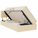 LED opbevarings seng med madras Creme 90 x 190 cm Stof