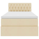 LED opbevarings seng med madras Creme 90 x 200 cm Stof