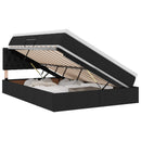 LED opbevarings seng med madras Sort 140 x 200 cm Stof