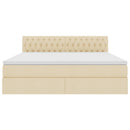 LED opbevarings seng med madras Creme 160 x 200 cm Stof