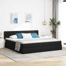 LED opbevarings seng med madras Sort 200 x 200 cm Stof
