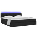 LED opbevarings seng med madras Sort 200 x 200 cm Stof
