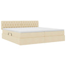 LED opbevarings seng med madras Creme 200 x 200 cm Stof