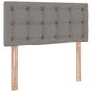 LED opbevarings seng med madras Gråbrun 90 x 190 cm Stof
