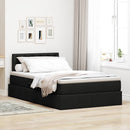 LED opbevarings seng med madras Sort 120 x 200 cm Stof