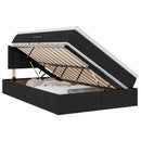 LED opbevarings seng med madras Sort 120 x 200 cm Stof