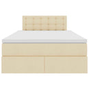LED opbevarings seng med madras Creme 120 x 200 cm Stof