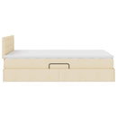 LED opbevarings seng med madras Creme 120 x 200 cm Stof