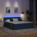 LED opbevarings seng med madras Blå 200 x 200 cm Stof