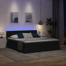 LED opbevarings seng med madras Sort 180 x 200 cm Stof