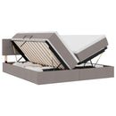 LED opbevarings seng med madras Gråbrun 180 x 200 cm Stof