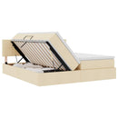 LED opbevarings seng med madras Creme 180 x 200 cm Stof
