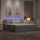 LED opbevarings seng med madras Lysegrå 200 x 200 cm Stof