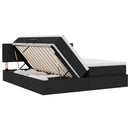 LED opbevarings seng med madras Sort 200 x 200 cm Stof