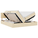 LED opbevarings seng med madras Creme 200 x 200 cm Stof