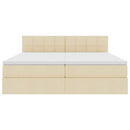 LED opbevarings seng med madras Creme 200 x 200 cm Stof