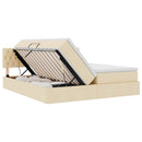 LED opbevarings seng med madras Creme 180 x 200 cm Stof
