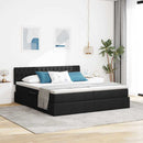 LED opbevarings seng med madras Sort 200 x 200 cm Stof
