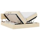 LED opbevarings seng med madras Creme 200 x 200 cm Stof