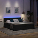 LED opbevarings seng med madras Sort 200 x 200 cm Stof