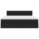 LED opbevarings seng med madras Sort 200 x 200 cm Stof