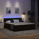 LED opbevarings seng med madras Sort 180 x 200 cm Fløjl