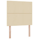 Seng med opbevaring og madras Creme 90 x 190 cm Stof