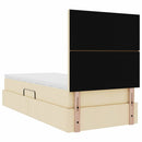 Seng med opbevaring og madras Creme 90 x 200 cm Stof