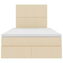 Seng med opbevaring og madras Creme 120 x 190 cm Stof