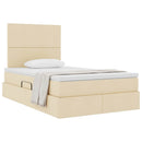 Seng med opbevaring og madras Creme 120 x 200 cm Stof