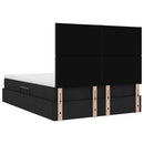 Seng med opbevaring og madras Sort 140 x 190 cm Stof