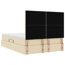 Seng med opbevaring og madras Creme 140 x 200 cm Stof