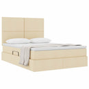 Seng med opbevaring og madras Creme 140 x 200 cm Stof