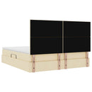 Seng med opbevaring og madras Creme 160 x 200 cm Stof
