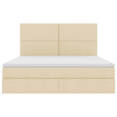 Seng med opbevaring og madras Creme 160 x 200 cm Stof