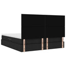 Seng med opbevaring og madras Sort 180 x 200 cm Stof