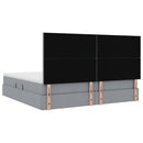 Seng med opbevaring og madras Lysegrå 200 x 200 cm Stof