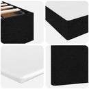 Seng med opbevaring og madras Sort 200 x 200 cm Stof