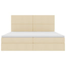 Seng med opbevaring og madras Creme 200 x 200 cm Stof