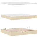 Seng med opbevaring og madras Creme 200 x 200 cm Stof