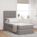 Seng med opbevaring og madras Gråbrun 90 x 190 cm Stof