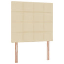 Seng med opbevaring og madras Creme 90 x 190 cm Stof