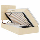 Seng med opbevaring og madras Creme 90 x 200 cm Stof