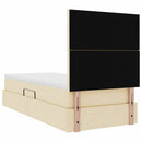 Seng med opbevaring og madras Creme 90 x 200 cm Stof