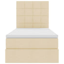 Seng med opbevaring og madras Creme 90 x 200 cm Stof
