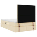 Seng med opbevaring og madras Creme 120 x 190 cm Stof