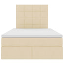 Seng med opbevaring og madras Creme 120 x 190 cm Stof